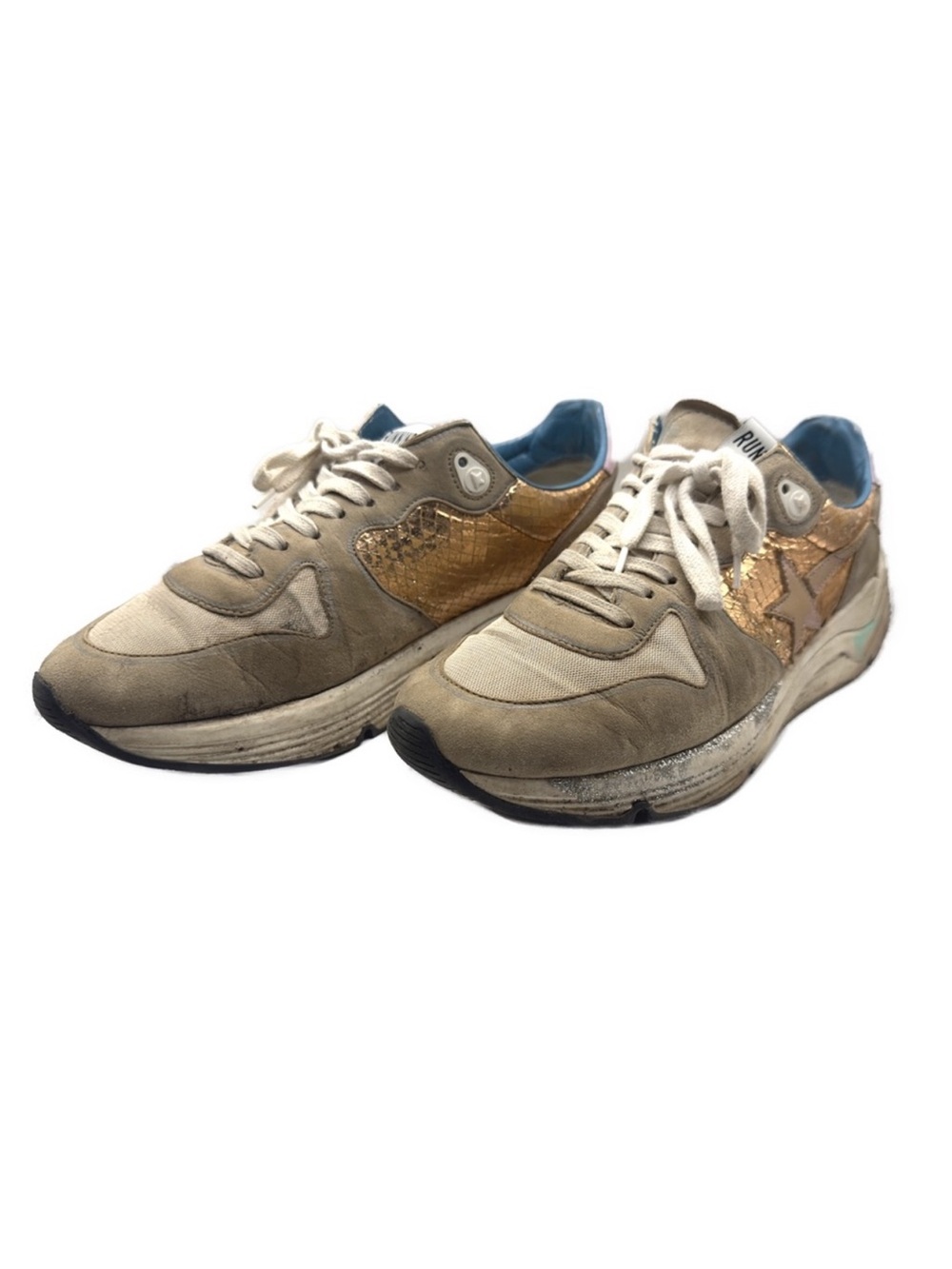 Golden Goose Running Tan and Gold Sneakers 40 - Picture 9 of 15